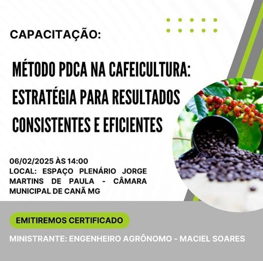 Convite para Capacitacao Metodo PDCA na Cafeicultura